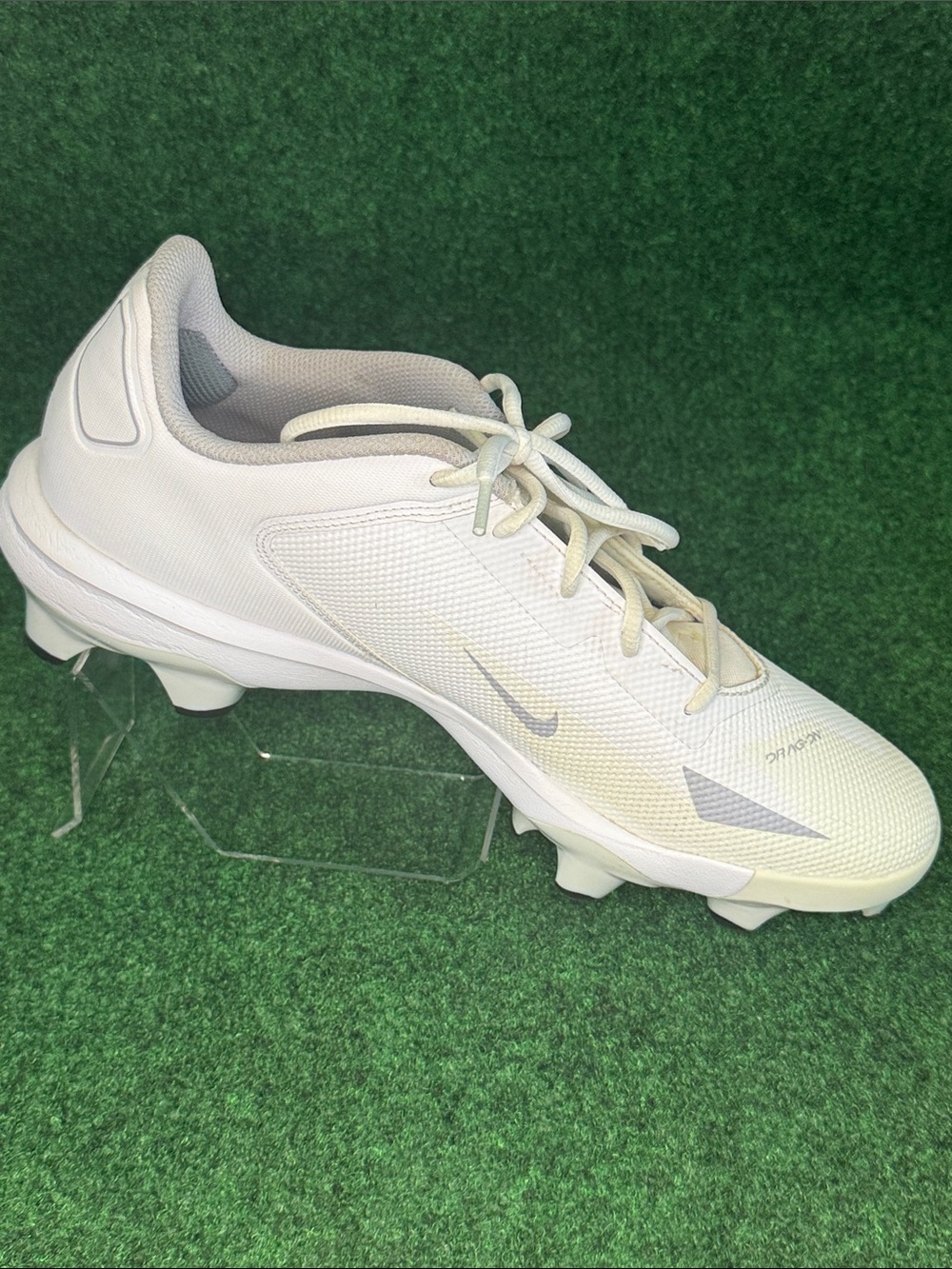 Nike Mike Trout Drag-On Baseball Cleats SZ 10.5 (White with Black Swoosh) - Picture 6 of 7